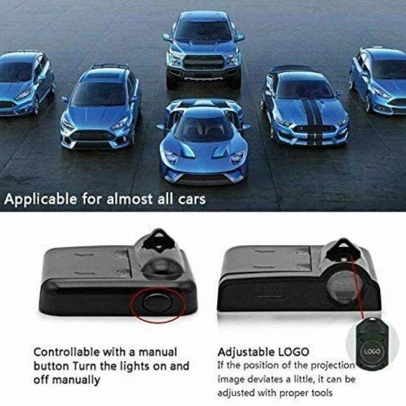 4x PCs Toyota Logo Wireless Car Door Welcome Laser Projector Emblem - Picture 8 of 9